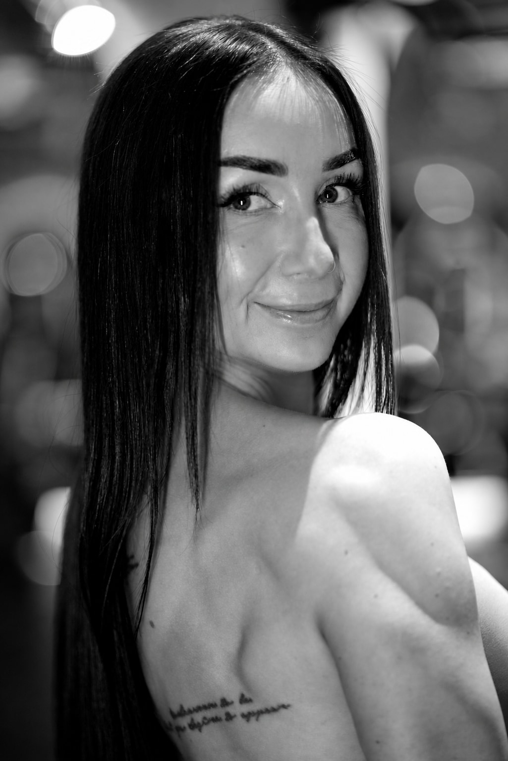 Black and white close-up portrait of Gill